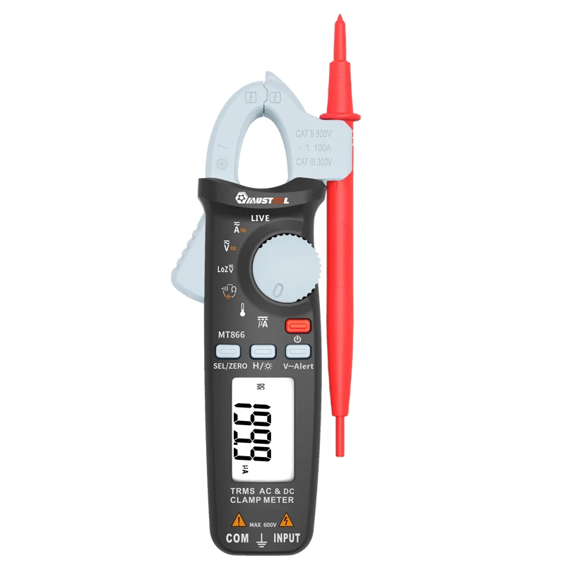 

MUSTOOL MT866 Digital True RMS Auto Ranging Clamp Meter Multimeter AC DC Voltage Current Resistance Capacitance Tester