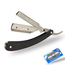 Бритва с золотыми долларами, деревянная ручка, складывающаяся прямая Парикмахерская, безопасная для длительного срока службы