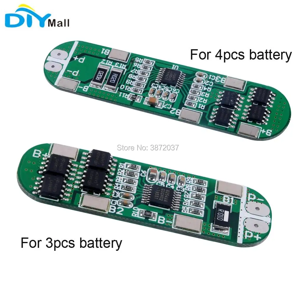 Защитная плата 10 шт./лот 3S 4S 10A PCB BMS для литиевых батарей 3 шт. 4 18650 литий ионных