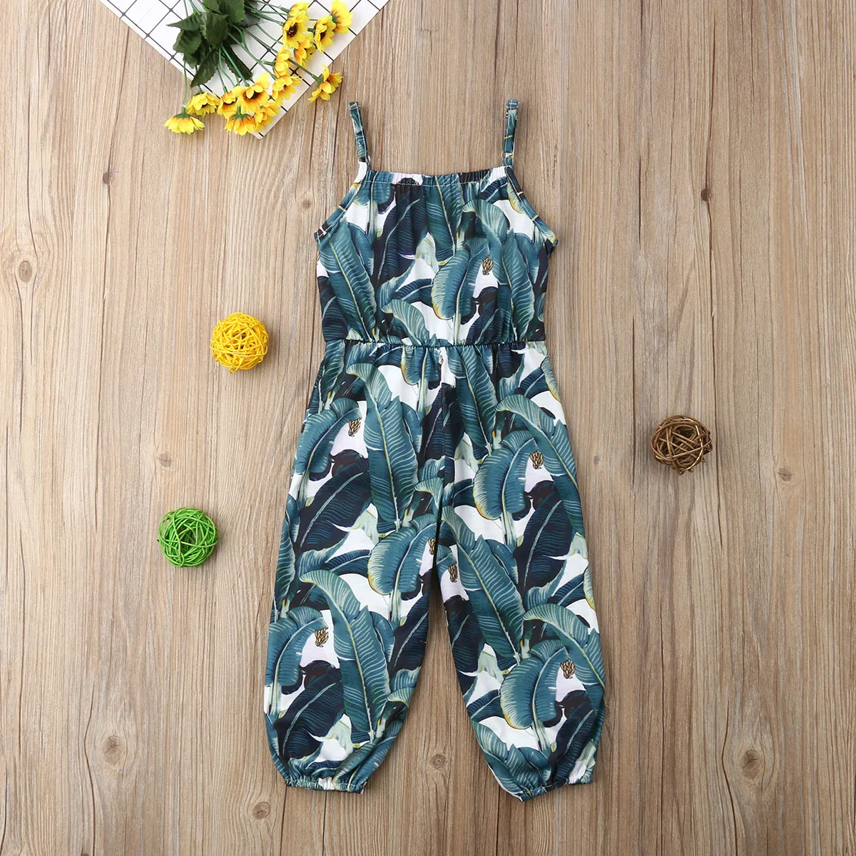 NEW Girls Romper Size XS 4-5 Blue Floral Sleeveless Shorts Outfit Jumpsuit