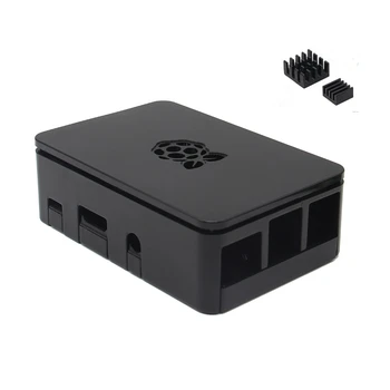 

Black Case ForRaspberry Pi Cases Enclosure Box V4 With Heat Sink For Raspberry Pi 3/2/B+ Removable Lid Case