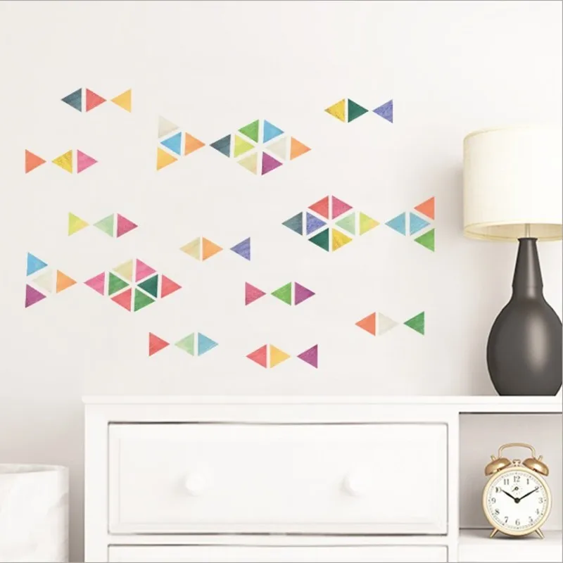 

Nordic Style Waterproof Removed PVC Triangle Wall Stickers For Baby Kids Room Nursery Decoration 2 Size 7 Color Choose