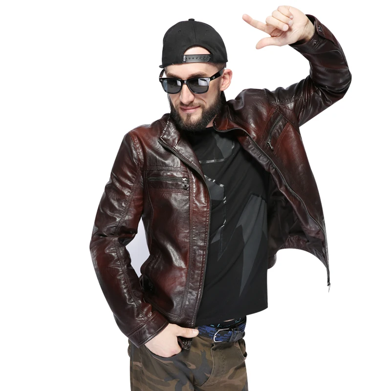 

Luxury Fashion Style Faux Leather Coat Men High Quality PU Jacket Leather Male Leather Clothing Veste en cuir jaqueta de couro
