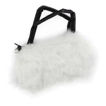 

Lady Girl Pretty Cute Lovely Plush Fur Hairy Handbag Shoulder Bag Messenger Bag (White)