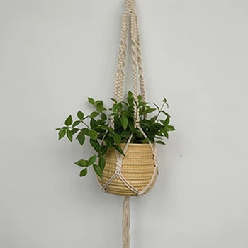 

1PC Vintage Macrame Plants Hanger Hook Flower Pot Holder 4 Legs String Hanging Rope Wall Art Home Garden Balcony Decoration HOT
