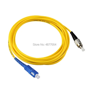 

30pcs/lot LC UPC to SC UPC Simplex 3.0mm PVC Single Mode Fiber Patch Cable jumper fiber patch cord fibra optica