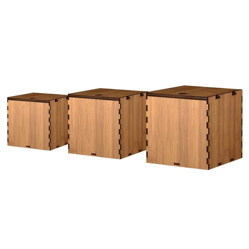 

Tea Can Square Creative Bamboo Storage Box Multifunctional Gift Storage Box Home Organizer Living Room Office Desktop Decoration