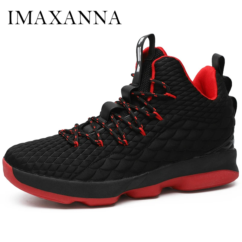 

IMAXANNA New High Top Men's Basketball Shoes 2019 Spring Fashion Upper Lace Up Outdoor Athletic Man Breathable Canvas Male Shoes