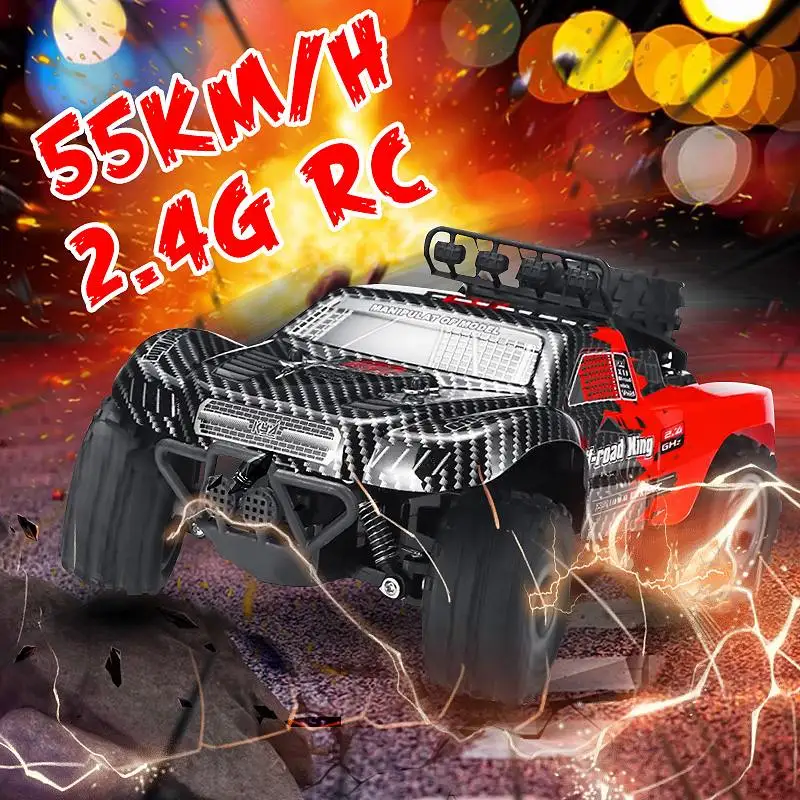 

55 KM/H High Spped 1:18 RC Cars Electric Truck Off-Road Vehicle 2.4G Remote Control Model Toy Car for Kids Boys Gifts