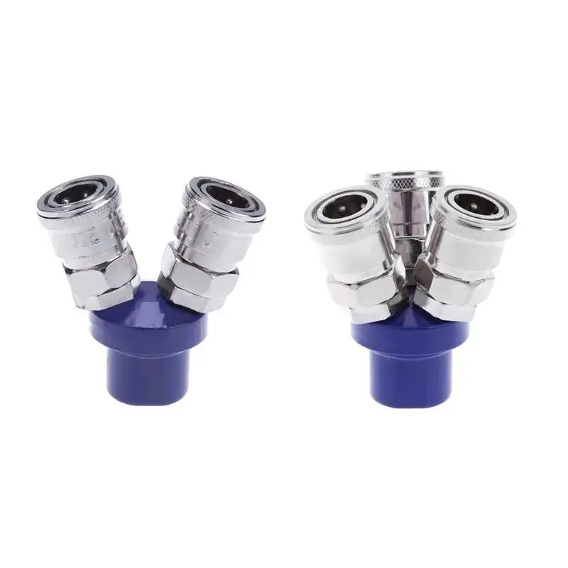 

1pc 2 way 3 way Pneumatic 1/4" BSPT Female Air Hose Quick Coupler Socket Connector Air Compressor Multi Hose for Industrial