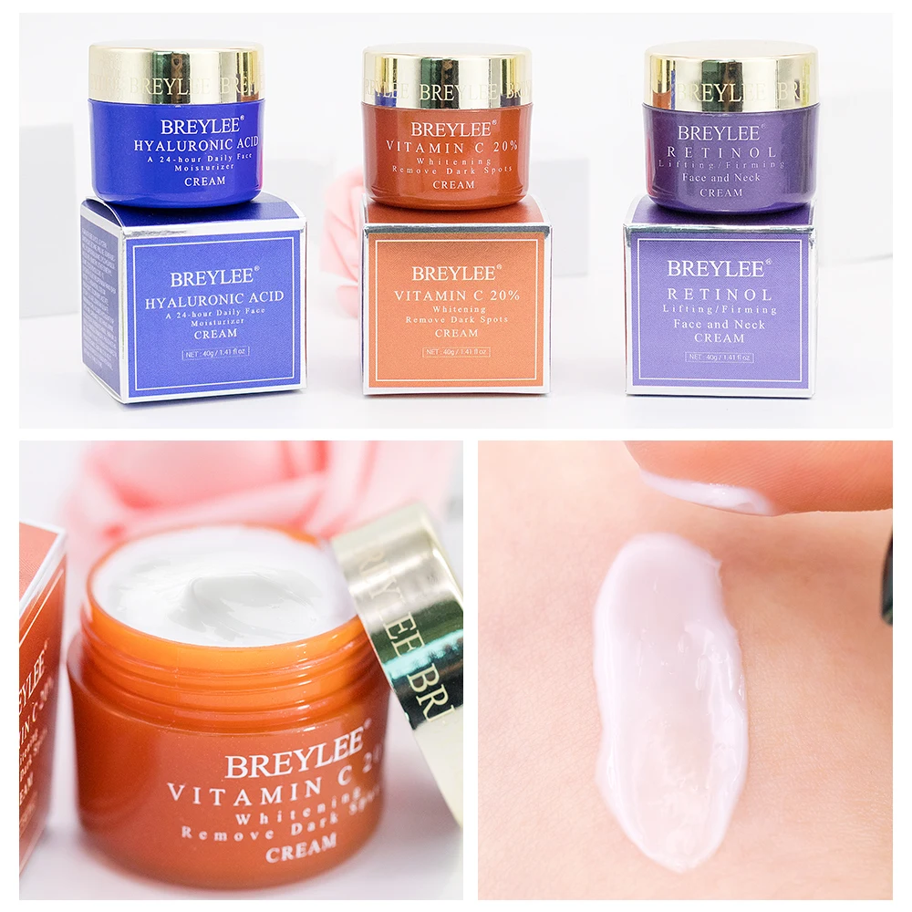 Hyaluronic Acid Moisturizing Vitamin C Face Cream Retinol Anti Wrinkle Whitening Acne Treatment Day Cream Skin Care 40g Facial Cream