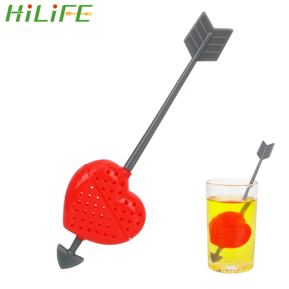 

HILIFE Tea Strainer Herbal Filter Diffuser Empty Tea Bags Arrow Through Heart Shape Tea Infuser Teaware Kitchen Supplies