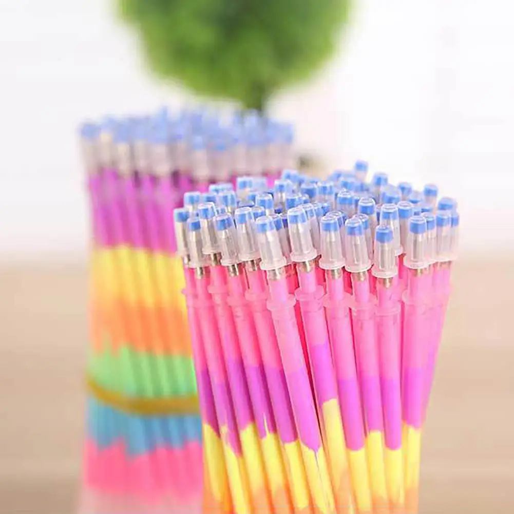 

Hot Gel Pen Refill 10Pcs Colorful 0.5mm Gel Ink Pen Refills Glitter School Drawing Write Stationery