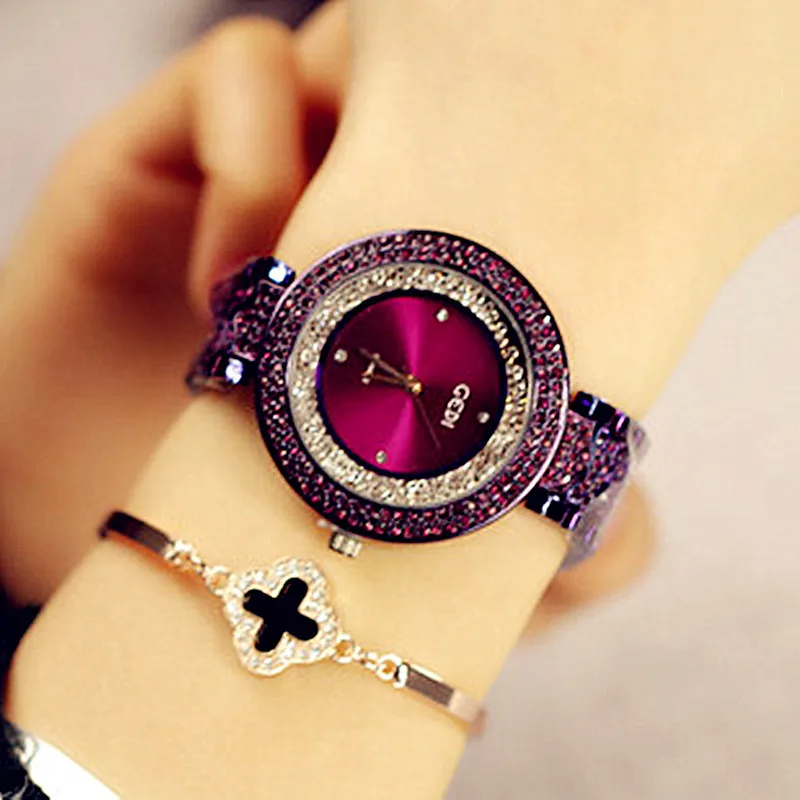 

Fashion Women Watches 2019 Best Sell Full Diamond Dial Clock Luxury Rose Gold Women's Bracelet Quartz Wrist Watches New