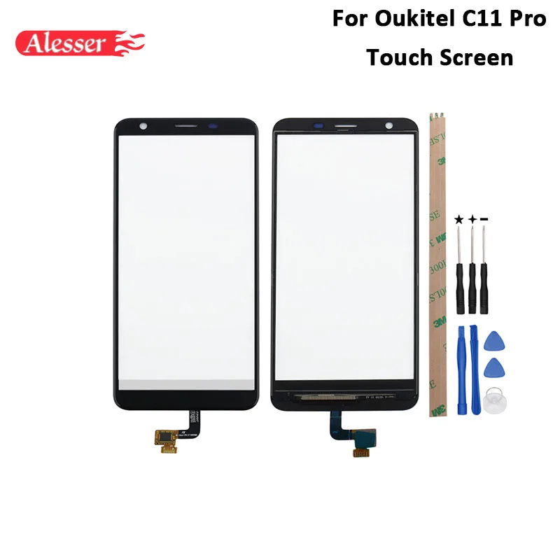 

Alesser For Oukitel C11 Pro Touch Screen Sensor Repair Parts For Oukitel C11 Pro Phone Touch Panel +Tools And Adhesive 5.45"