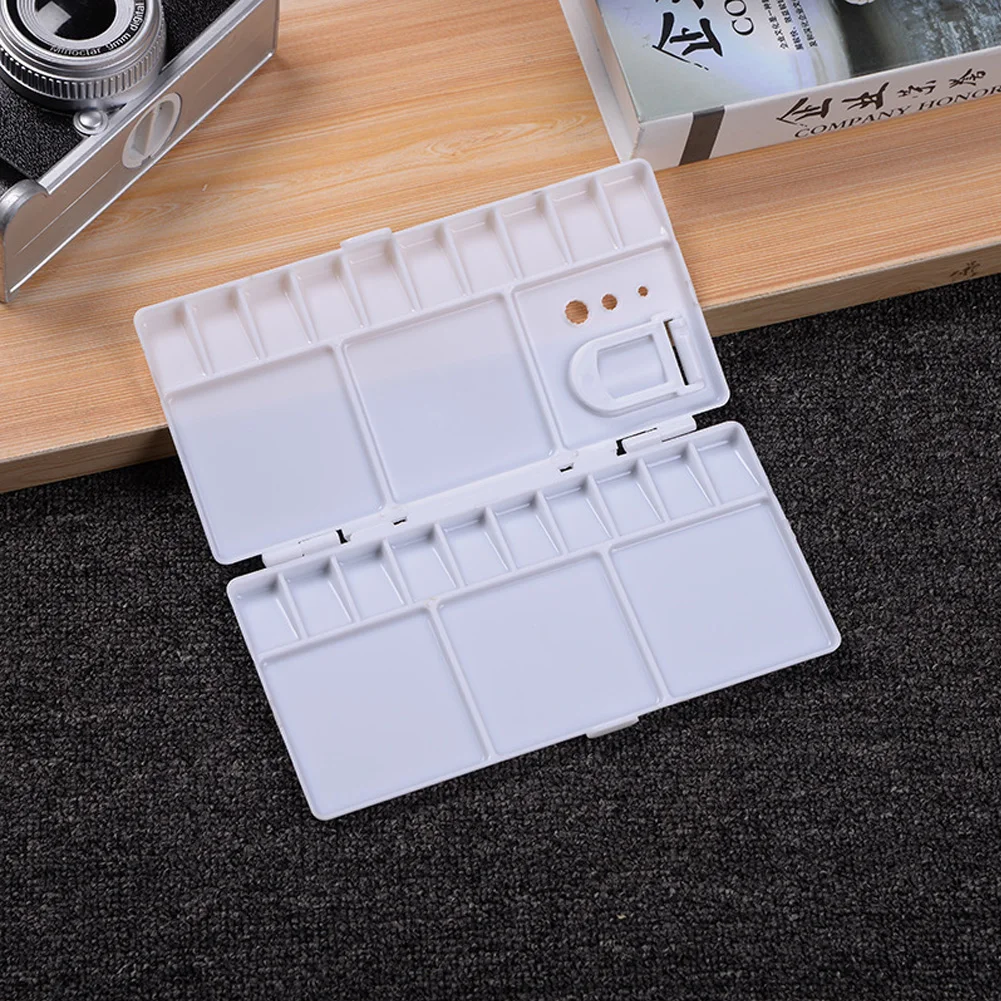 Белые инструменты для рисования откидной складной 25 решетчатый ящик для краски PP большие товары для рукоделия палитра подноса для акварели 20,5*10,5 см
