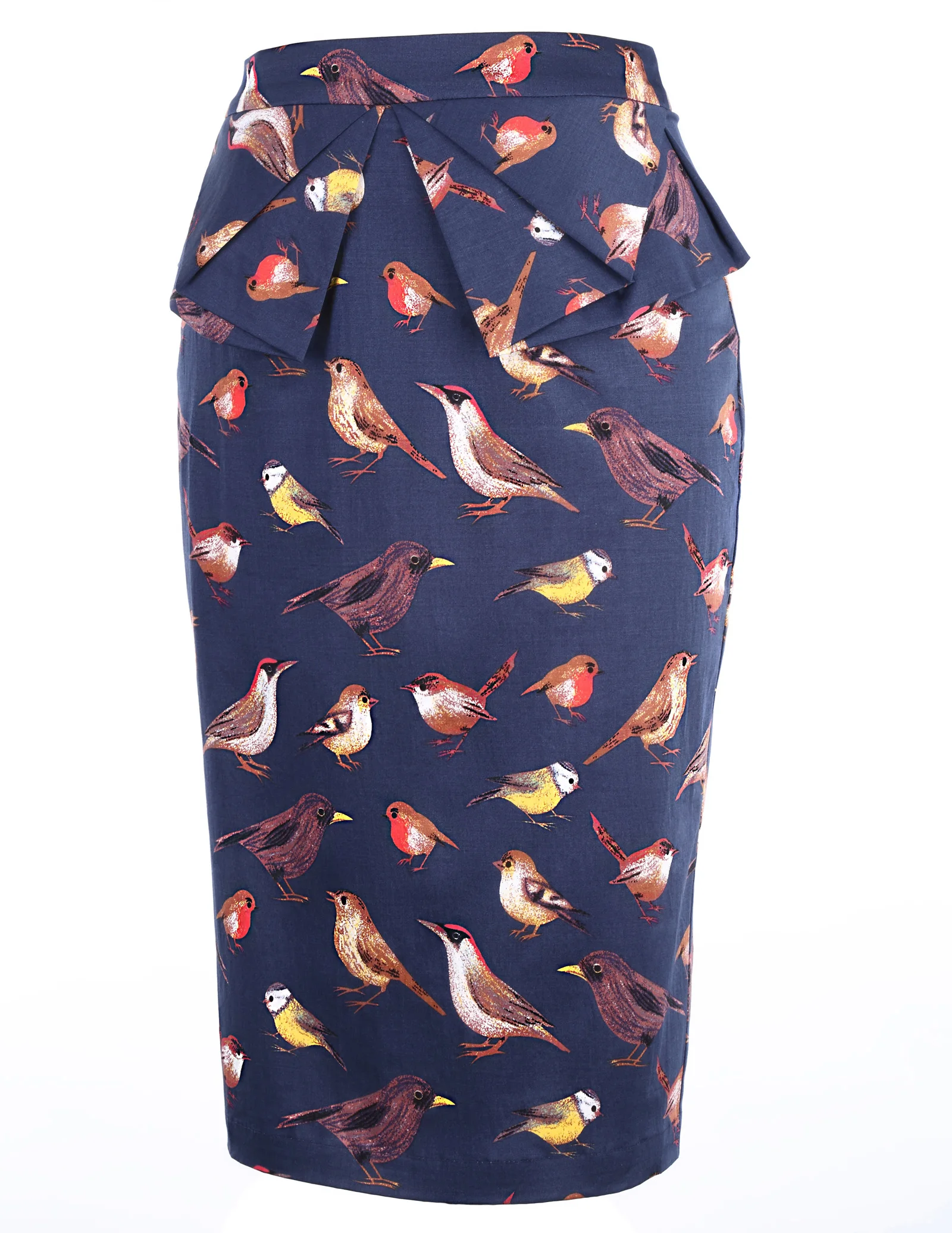 

Women's Vintage Slim Fit High Waist Bird Printing Pattern Bowknot Decor Hips-wrapped Skirt Fashion Hot Promotion 2019