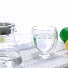 Двойные стеклянные кофейные кружки с ручкой Питьевая термоизоляционная чашка Чистая ручная работа Высокая боросиликатная стеклянная чашка