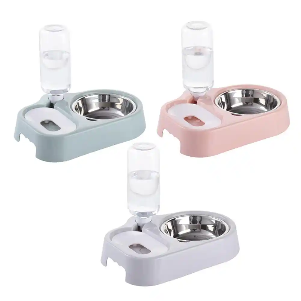 Automatic Dog Feeder Drinker Stainless Steel Dual Use Dog Cat Bowl