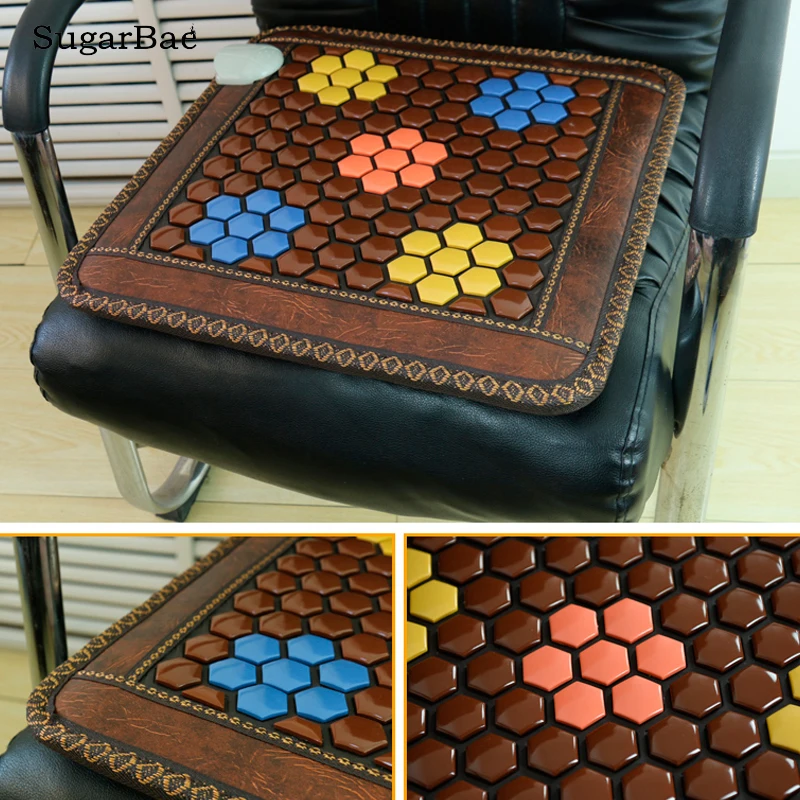 

Massager Cheap Electric heating jade stone massage pad cushion heated jade mattress wholesale china supplier 2019 45*45CM