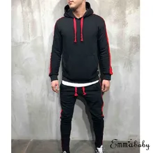 Для мужчин костюм Повседневное полосатый Длинные штаны верхняя одежда комплект 2 шт