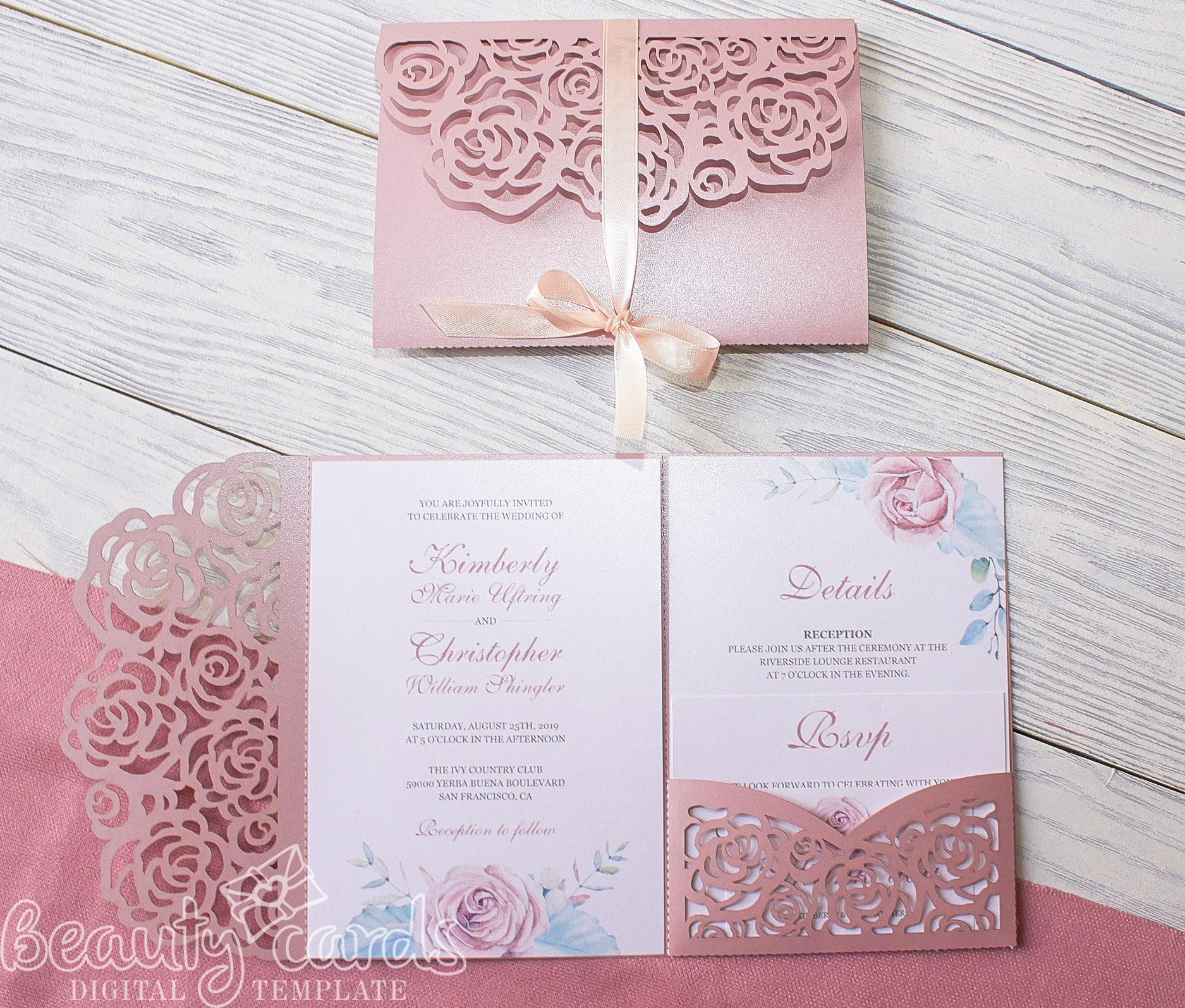 Rose Wedding Invitation Cutting Die Scrapbooking Craft Metal Die Cut for DIY Paper Cards Making Lov - 32987448653