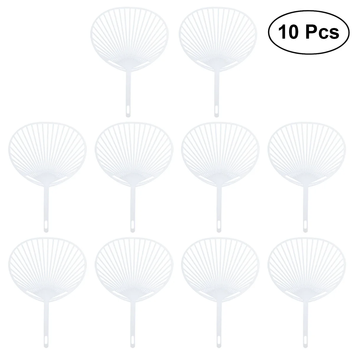 

10pcs/pack Creative Plastic White Durable Japanese Fan Uchiwa DIY Kit Fan Framework for Crafts Gifts Hand Fan Making