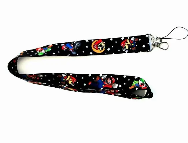 1 Pc Kawaii Cute Super Mario Bros Lanyard Keys ID Cell Phone Neck Strap Toys Action Figure Toy Gift
