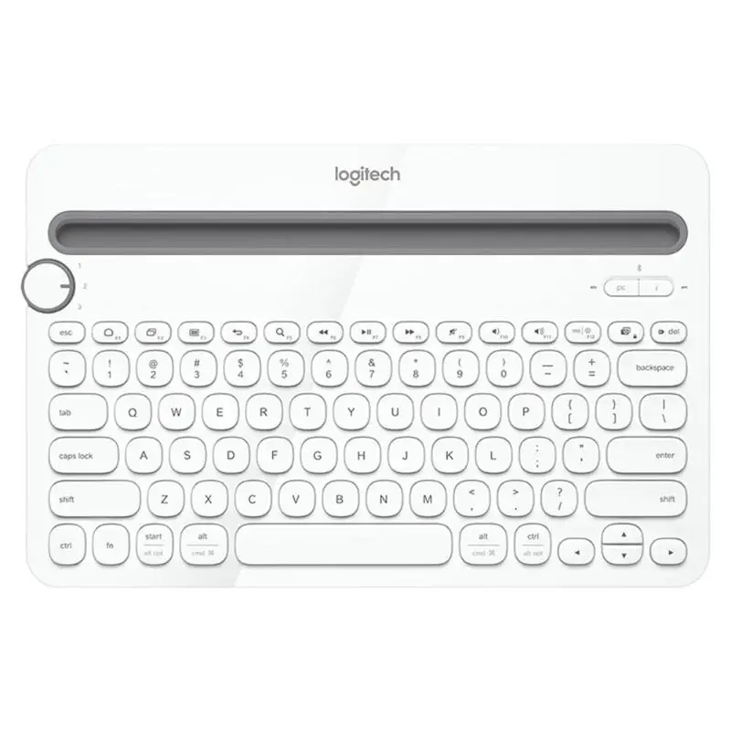 

Logitech K480 Bluetooth Multi-Device Portable Keyboard with Phone Holder Slot for Windows Mac OS iOS Android Smart Phone/Tablet