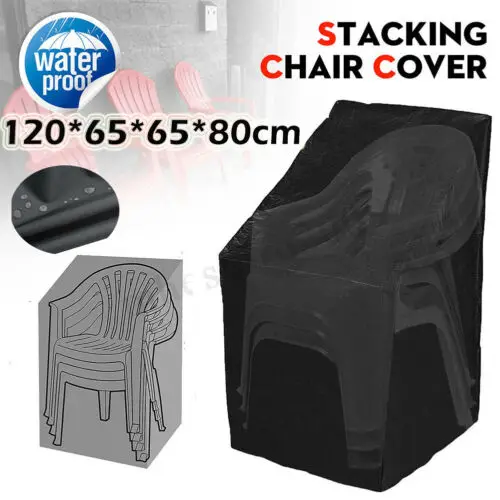 Furniture Chair Cover Waterproof 420D Oxford Outdoor Stacking Chair Cover Garden Parkland Furniture