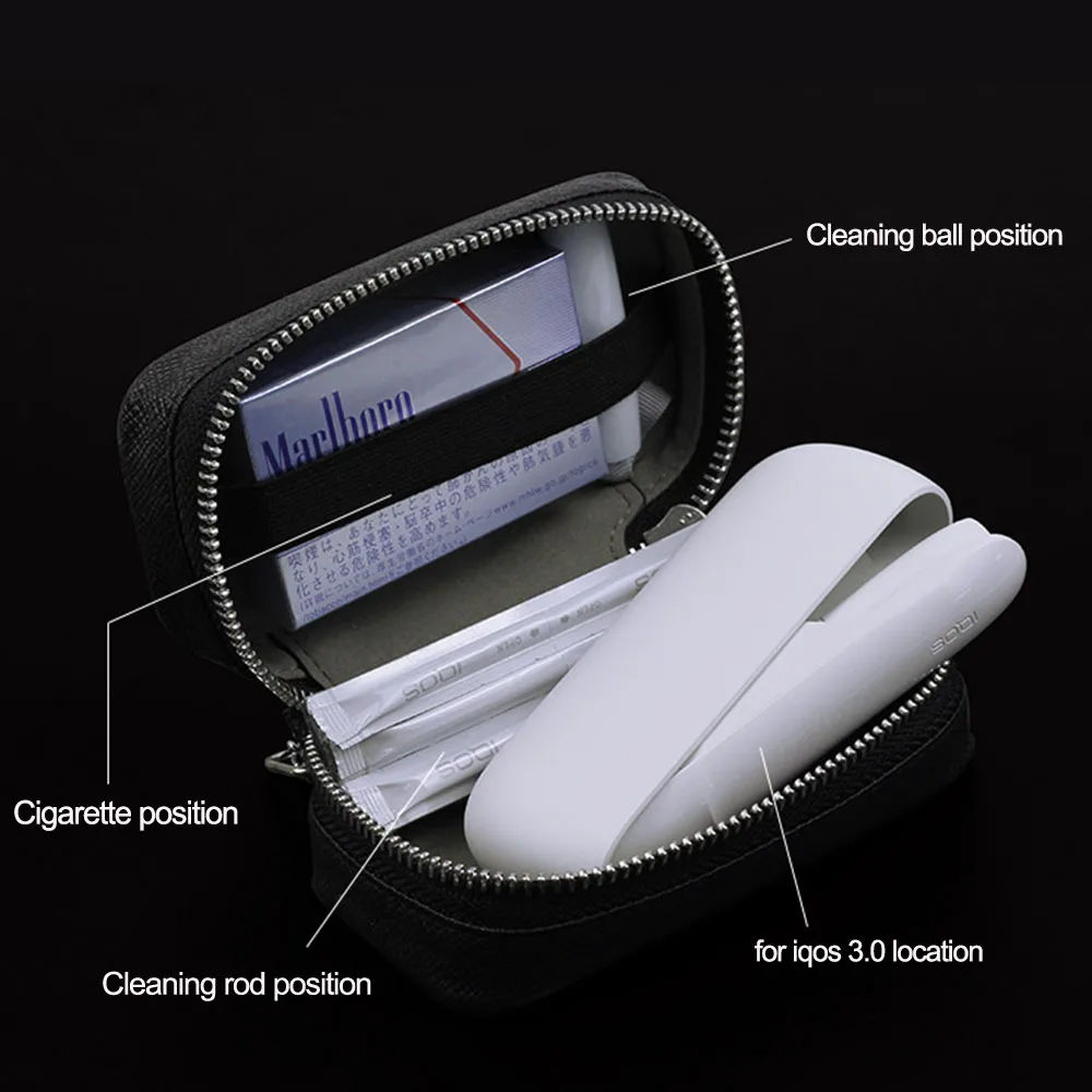 

JINXINGCHENG Holder Cover for Iqos 2.4 Plus / 3.0 PU Leather Carrying Case Zipper Wallet Box Accessories