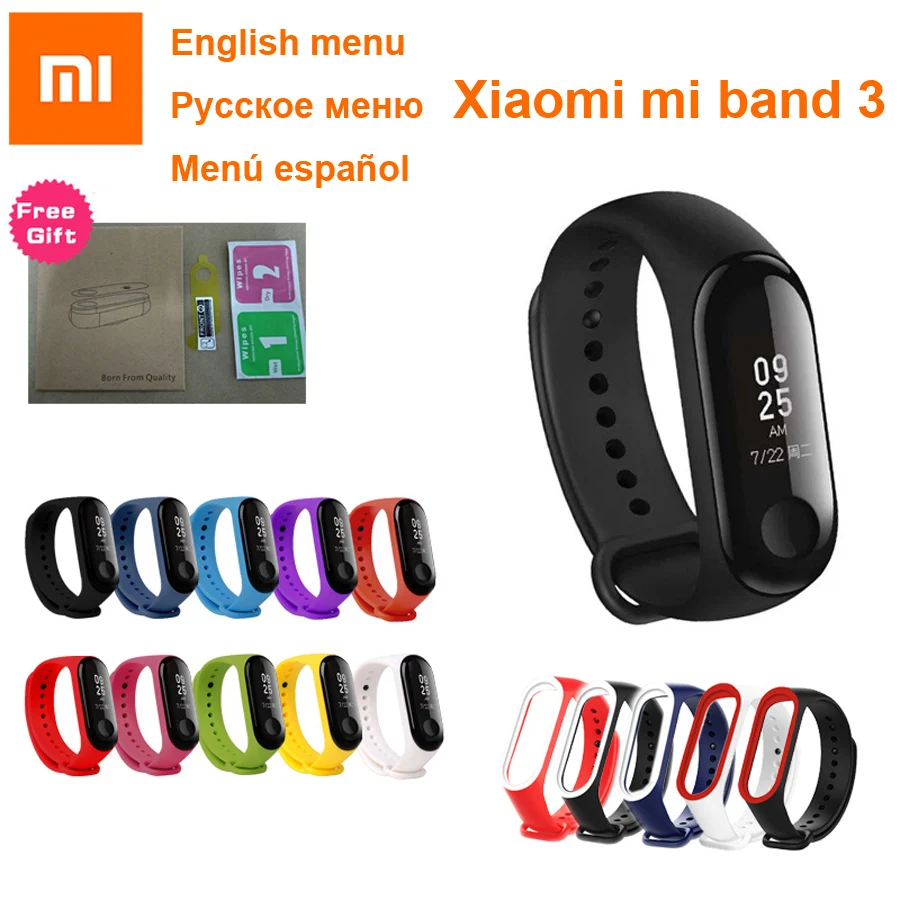 

Xiaomi Mi Band 3 Samrt Bracelet Fitness Tracker Miband Ativity Correa Pulseria Wristband Fit Touch Screen 50M Waterproof Miband3