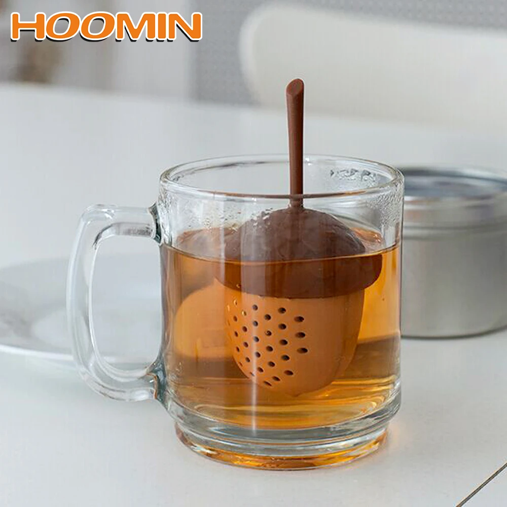 

HOOMIN Tea Infuser Tea Bag Strainer Spice Diffuser Gadgets Acorn Shape Kitchen Accessories Silicone