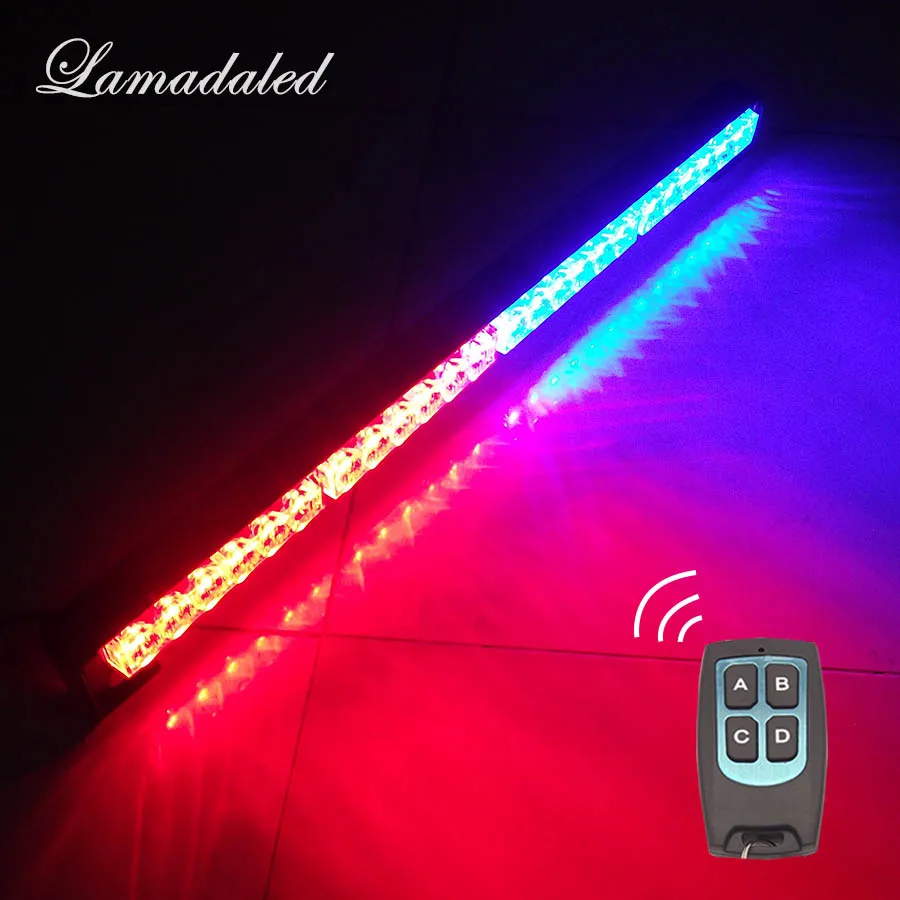 25inch Wireless control Car Strobe Light bar 65cm 24 LED Police warning