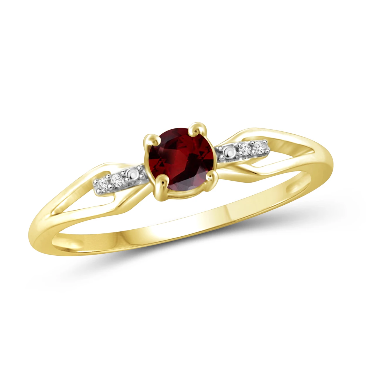 Jewelonfire 1/2 карат Т. Г. Ш. Красный камень и белый прозрачный с акцентом золотого цвета