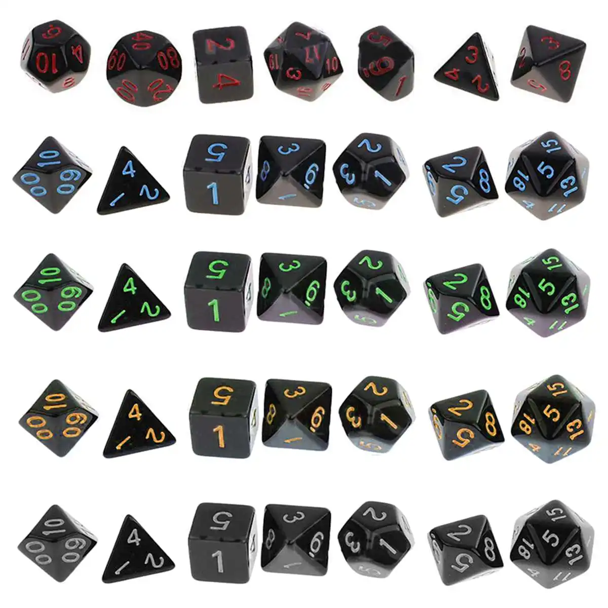 

35Pcs Polyhedral Dice Set Entertainment Digital Dice RPG Role Play Game Dices For Dungeons Dragons D20 D12 D10 D8 D6 D4 Game
