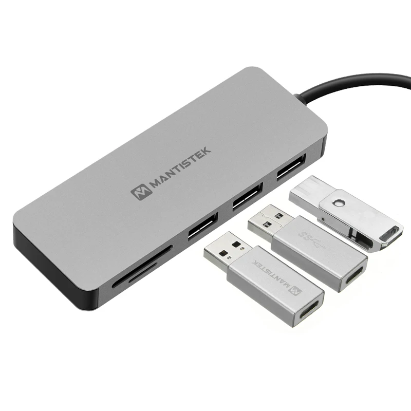 Usb-хаб MantisTek H3 7-в-одном Тип с разъемами типа C и USB 3,0 4K Дисплей PD зарядки usb-хаб TF SD кард-ридер слот Тип-C PD зарядки DP-ATL режим