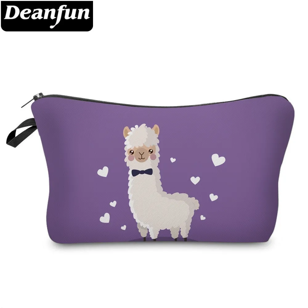 

Deanfun Waterproof Cosmetic Bag Printing Heart Cute Llama Makeup Bag Alpaca Toiletry Bag Storage Gift 51364
