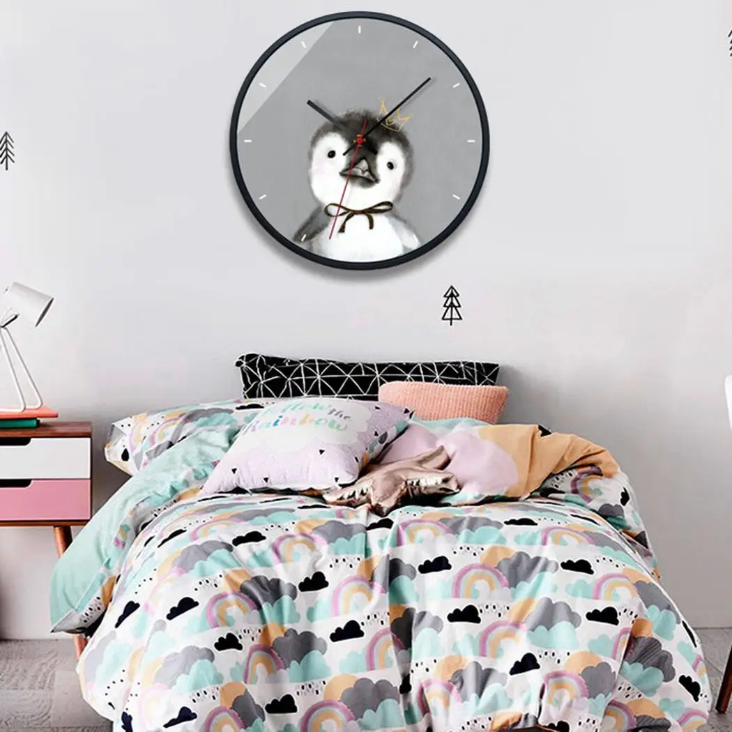 

Cute Cartoon Animal Pattern Round Modern Home 1 x AA battery (not included) Bedroom Wall 30.5cm/12.0inch Clock