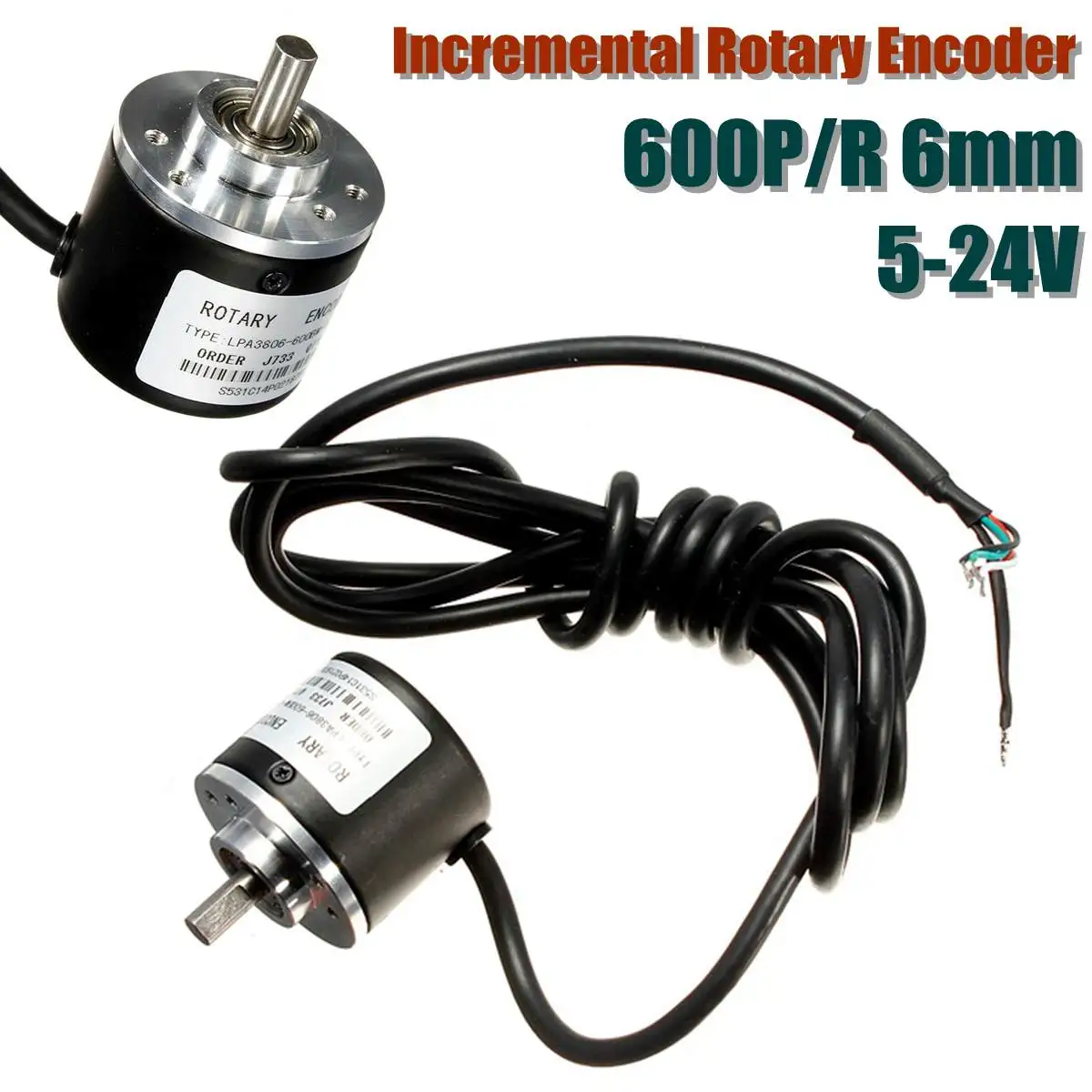 

1pcs 600 for Pulse Incremental Photoelectric Rotary Encoder AB two phases 5-24V Coupling 6 for Pulse Optional NPN output