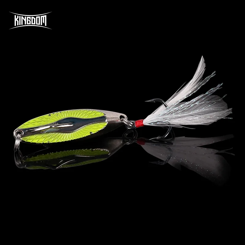 

Kingdom Hot Bevel Cut Metal Spinner Spoon Fishing Lures Full Aqueous Layer Metal Material With Feather Hook Hard Baits Fishing