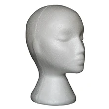 Female Styrofoam Mannequin Manikin Head Model Foam Wig Hair Glasses Display Stand White Female Styrofoam Mannequin Manikin Head Model Foam Wig Hair Glasses Display Stand White