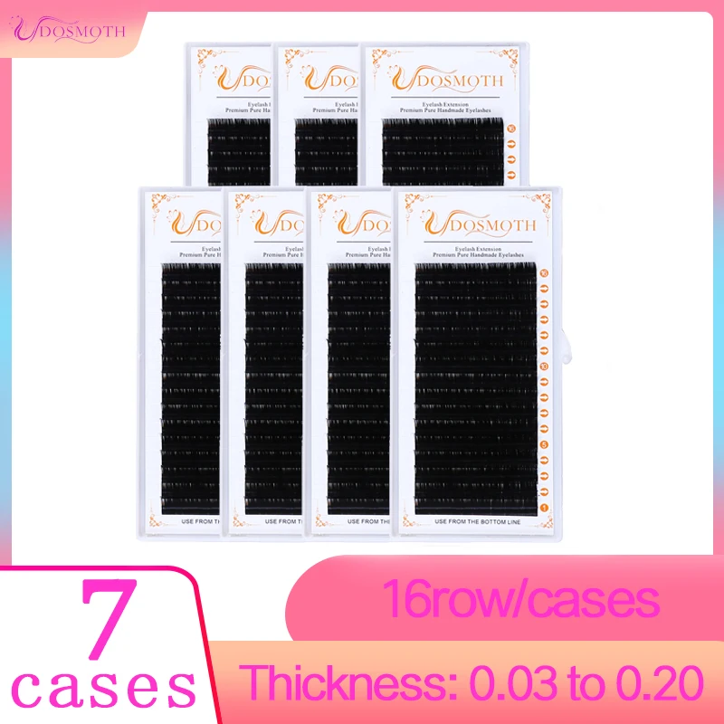 7 trays 16rows/case individual mink eyelash extensions supples False fake eyelash extension individual lashes false eyelashes natuhana 5cases lot 16rows 8 15mm matt eyelashes synthetic mink eyelash extension natural fake false lashes soft makeup cilios