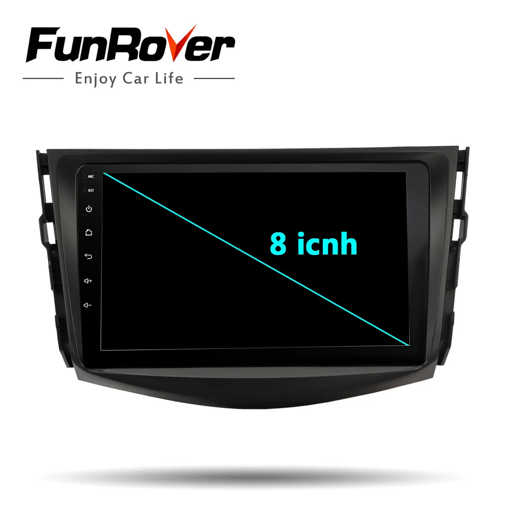Funrover IPS android 8,0 2 din car dvd gps navegación jugador para Toyota RAV4 Rav 4 2007-2011 radio Multimedia estéreo de 4 núcleos