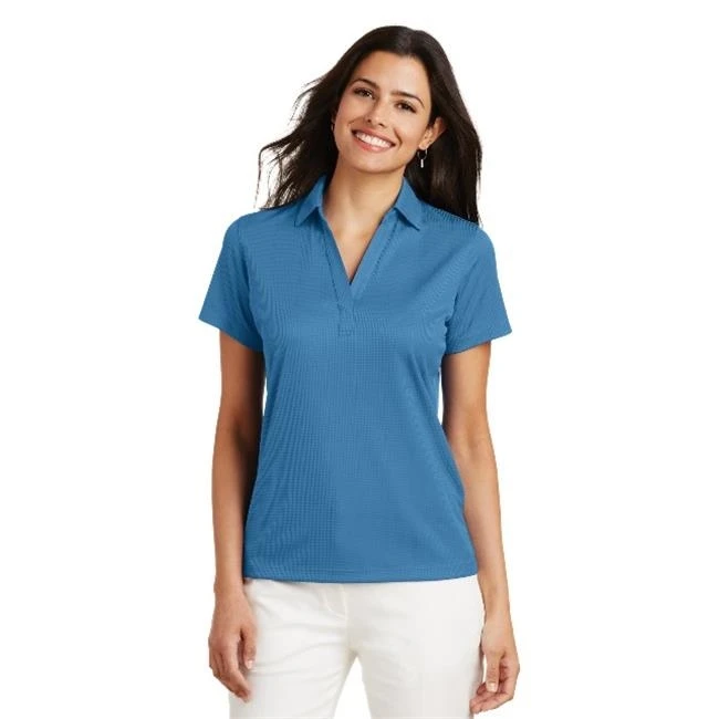 Port Authority L528 Ladies Performance Fine Jacquard Polo T-Shirt Ocean Blue - Large |