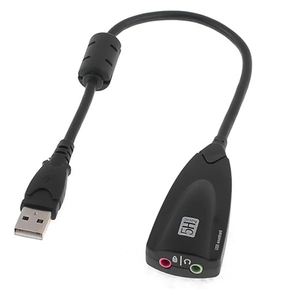 

7.1 Channel Sound USB 2.0 3D Audio Mic Headphone External Sound Card Adapter