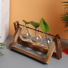Креативная гидропоника, растение, Террариум, деревянная подставка, вазы, стекло, настольный завод, бонсай, Декор, ваза для цветов, горшок, сделай сам, для дома, офиса, Декор