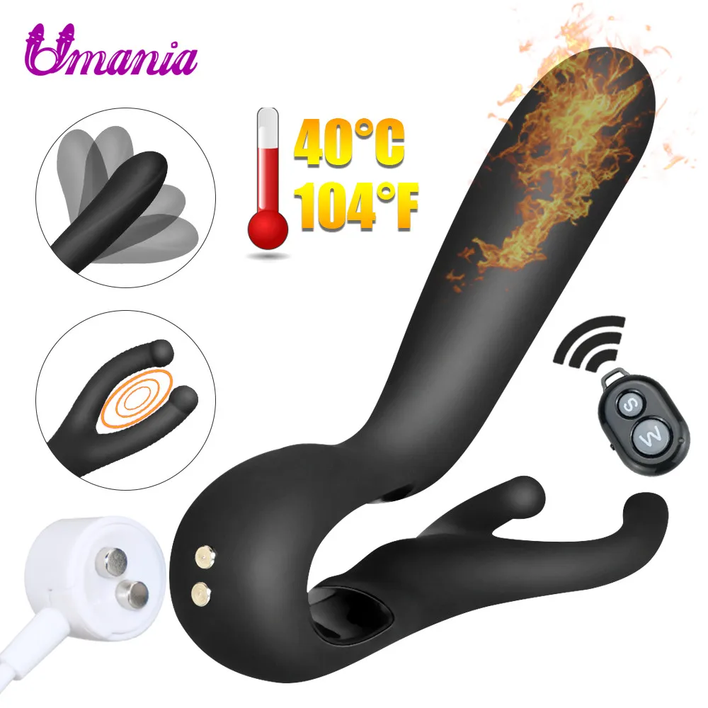 Vibrador de próstata de calefacción masajeador USB Anal vibrador masaje de escroto vibrador Anal ju