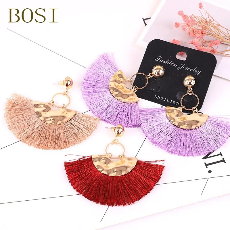 

Tassel Dangle Earrings Bohemian Luxury Long Earring jewelry Red Statement Handmade Women Geometric Fringe Fashion Big Wedding cc