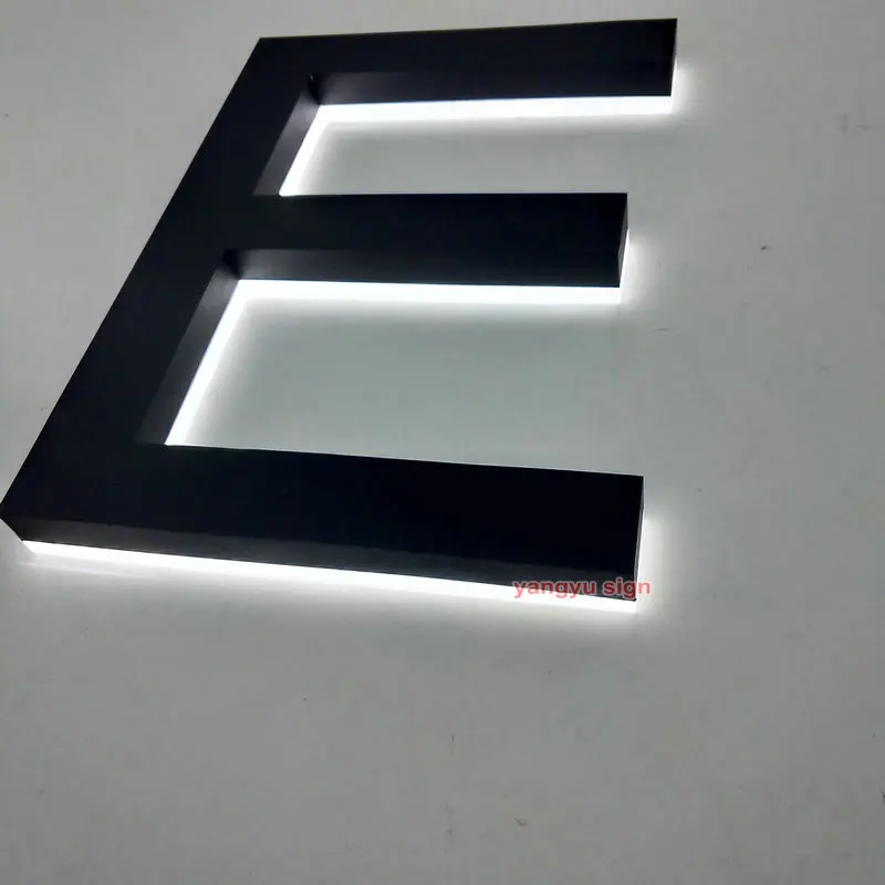 US $130.00 company wall logo stainless steel back lit 3d led signage